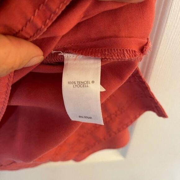 NWT J. Jill Long‎ Sleeve Shirt 100% Tencel Criss-Cross Tie Front Salmon XS - Picture 3 of 4